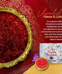 FOUZEE Pure Kashmiri Saffron Threads for Cooking, Spice, Spanish Foods. Finest Dark Red Saffron Delicious with Persian Rice, Tea, Golden Milk, Desserts, Rissoto. Saffron Pack 1g 1 Gram (Pack of 1) 7 91WfDfNGdNL