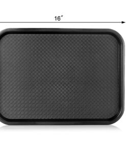 Alternative view of New Star Foodservice 24517 Black Plastic Fast Food Tray, 12 by 16-Inch, Set of 12
