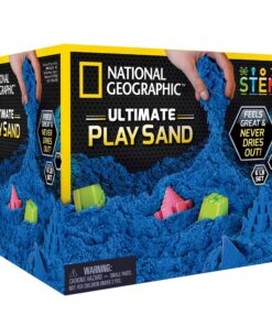 NATIONAL GEOGRAPHIC Play Sand - 6 Lbs. of Sand with Castle Molds (Blue) - A Fun Sensory Activity Blue 6 Pound 20 91WnIOGuGoL