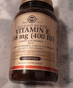 Solgar Vitamin E 268 MG (400 IU) (d-Alpha Tocopherol & Mixed Tocopherols), 100 Softgels - Supports Immune System & Skin Nutrition - Natural Antioxidant - Gluten Free, Dairy Free - 100 Servings 100 Count (Pack of 1) 41 91WoZe45l7L