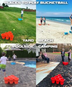 Bucket Ball | Beach Edition | Ultimate Beach, Pool, Yard, Camping, Tailgate, BBQ, Backyard, Lawn, Water, Wedding, Events, Indoor, Outdoor Game – Best Gift Toy for Boys, Girls, Teens, Adults, Family Starter Pack 12 91WpqjG92PL