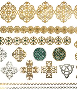 Terra Tattoos Gold Black Metallic Henna Temporary Tattoos Designs Elephants, Flowers, Stars & more! Waterproof Nontoxic Long Lasting Perfect for Beach, Festivals, & Parties (Gypsy) Gypsy 25 91WwmkTj2SL