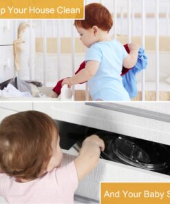12 Pack Cabinet Locks Child Safety | Baby Safety Cabinet Locks NO Drilling 3M Adhesive Baby Proof Drawer Lock Child proofing cabinets latches for Kids Latch for Drawers & Door Child Safety Locks White 1 Count (Pack of 12) 24 91WxbOrgNmL