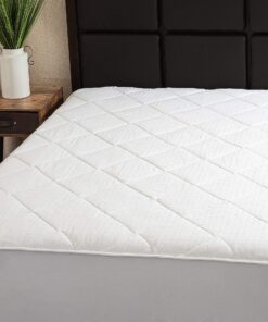 MAXI Full Mattress Pad Topper Fitted | Down Alternative Mattress Cover, 100% Cotton Top, 300 TC Quilted | Highly Breathable, Full Coverage Bed Mattress Pad | Full Size (54x75) Stretches to 16” White 13 91X2TgPpEOL