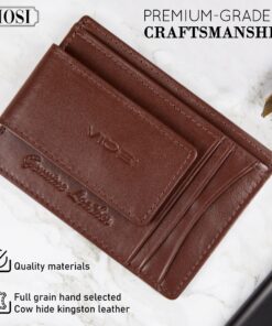Viosi Money Clip Slim Leather Wallet For Men Front Pocket Rfid Blocking Card Holder With Rare Earth Magnets Brown 11 91X9PR7rZOL