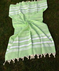 Dandelion - Basic Pattern - Naturally-Dyed Cotton Turkish Towel Peshtemal - 71x39 Inches - Pistachio Green 10 91XCq29y9cL
