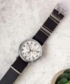 Benchmark Basics Leather Watch Band - Crazy Horse Oiled Leather One-Piece Watch Straps for Men & Women - Choice of Color & Width - 18mm, 20mm, 22mm or 24mm Black 9 91XNqzeXcaL