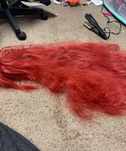 MapofBeauty 40" 100cm Dark Red Long Straight Cosplay Costume Wig Fashion Party Wig 41 91XUy52K0L