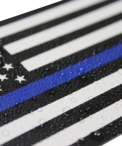 Thin Blue Line Flag Decals - 3x5 in. Black White and Blue American Flag Stickers for Cars, Trucks - in Support of Police and Law Enforcement Officers (2-Pack) 2-pack 26 91Xco3 4F L