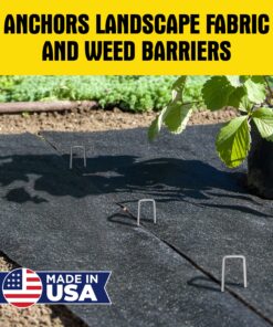 6 Inch Galvanized Landscape Staples Made in USA - 100 Metal Garden Stakes for Gardening - 11 Gauge Anti-Rust Heavy-Duty Ground Sod Pins Yard Stakes for Weed Barrier Fabric Irrigation Tubing Hose 31 91XiQ1CmneL