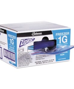 Alternative view of Ziploc 94604 Double-Zipper Freezer Bags, 1gal, 2.7mil, Clear w/Label Panel (Case of 250)