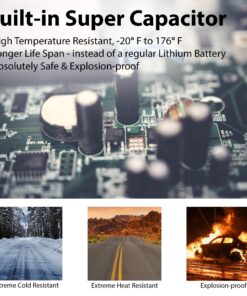 Rexing V1P Pro Dual 1080p Full HD Front and Rear 170° Wide Angle Wi-Fi Car Dash Cam with Built-in GPS Logger, Supercapacitor, 2.4" LCD Screen, G-Sensor, Loop Recording, Mobile App, Parking Monitor 14 91Xr ba2BcL