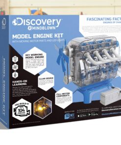 Discovery #MINDBLOWN Model Engine Building Kit, DIY 4-Cylinder Combustion Engine, Working Pistons Fan Valves Belts LED Lights, STEM Mechanic Engineering Construction Experiment Set, Kids & Adults Gift 24 91Y rSoeQnL