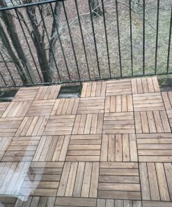 Yaheetech 27PCS Interlocking Patio Deck Tiles 12 x 12in Wood Floor Tiles Outdoor Flooring for Patio Garden Deck Poolside Brown Brown-straight 53 91Y97YnrtFL