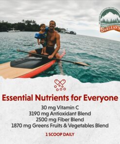 Barlean's Chocolate Greens Powder, Daily Fruits & Veggies Superfood Supplement, Green Antioxidant Blend & Fiber Super Power Smoothie Mix, 9.52 oz Chocolate Silk - 9.52 oz 14 91YAY92oAaL