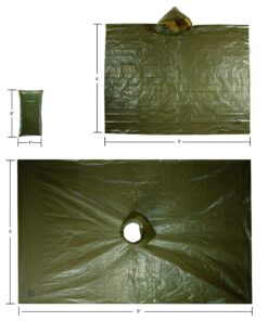 Alternative view of Survival General Lightweight Rain Gear Poncho Emergency Survival Cover Shelter Norwegian Military Style