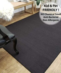 Indoor Doormat Rubber Backed,30 inch x 18 in, Solid Black, Non Slip, Kitchen Rugs and Mats Doormat 18 x 30 inch ( Indoor Mat ) 12 91YHsEVVeSL