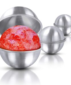 Stainless Steel Bath Bomb Molding Set-3 Metal Round Bath Bomb Molds (6 Half Spheres)- DIY Professional Molds for Fizzy Bombs: Instructional Pamphlet, E-Book & Mesh Storage Bag- Starter Kit 3 SIZES 30 91YJELMdp0L 2