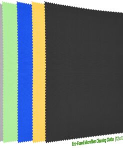 Eco-Fused Microfiber Cleaning Cloth - 12x12 Inch Microfiber Cloth - Pack of 5 Large Cloths - Microfiber Cleaning Cloth for Electronics and Monitors 5 Pack - 12 X 12 Inch 12 91YKtQ96TyL