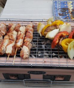 Fire Sense 60450 Yakatori Internal Grates Charcoal Chrome Cooking Grill Japanese Table BBQ Handmade Using Clay Adjustable Ventilation For Outdoor Barbecues Camping Traveling - Large - Tan 48 91YLQbrnkL