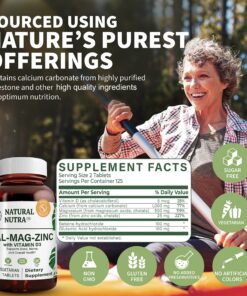 Natural Nutra Calcium Magnesium Zinc Supplement with Vitamin D3 for Bone Strength, Health, Gluten Free and Sugar-Free, Essential Mineral Complex, 250 Count (Pack of 1) 250 Count (Pack of 1) 11 91YMJ5Gt73L
