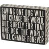 Primitives by Kathy 23059 Classic Box Sign, Saving One Dog
