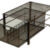 DecoBros Mesh Cabinet Basket Organizer with Split Card, Bronze (Large - 10 x 15.8 x 7.5) Large - 10 x 15.8 x 7.5