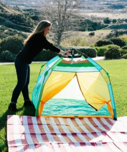 Pacific Play Tents One Touch Tent 48" X 38.5" High, Green/Orange/Blue 34 91YajhaTvFL