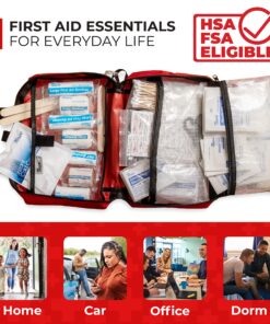 First Aid Kit – 291 Pieces of First Aid Supplies | Hospital Grade Medical Supplies for Emergency and Survival Situations | Ideal for Car, Trucks, Camping, Hiking, Travel, Office, Sports, Pets, Hunting, Home 291 Piece - Bag 33 91YgUkYOtmL