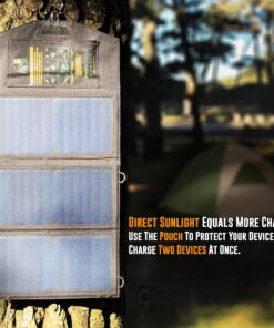 Ryno Tuff 21W Lightweight Portable Solar Charger for Camping - Foldable Solar Powered Cells with 2 USB Ports To Fast Charge Smartphones, Tablets & Battery Packs -Charge While Hiking, Camping & Fishing Black 20 91YhPakVuoL 2