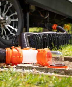 Alternative view of Camco RhinoFLEX Camper/RV Wye Sewer Hose Fitting | Features 360-Degree Swivel Ends & Built-In Gaskets for Odor Tight Connection | Allows for 2 Sewer Hoses to Connect to the Same Dump Station (39812) , Orange Wye Fitting