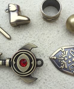 The Legend of Zelda Twilight Princess & Hylian Shield & Master Sword finest collection sets keychain/necklace/jewelry series Red-10set 39 91Z 8S6uqL