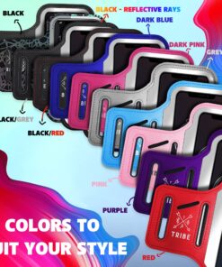 TRIBE Running Phone Holder Armband. iPhone & Galaxy Cell Phone Sports Arm Bands for Women, Men, Runners, Jogging, Walking, Exercise & Gym Workout. Fits All Smartphones. Adjustable Strap, CC/Key Pocket L: iPhone+/Pro Max/XR/XS Max/Galaxy+/Ultra/Note 11 91Z1VvqtQdL 1