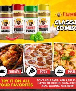 Flavor God Classic Seasoning Combo Pack - 4 Spices For Cooking Chicken, Beef, Seafood & Eggs Classic Combo 5.00 Ounce (Pack of 4) 21 91ZAw9Mo 9L 1
