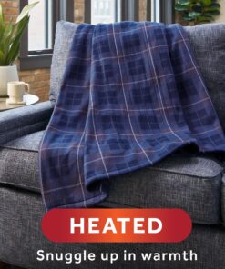 Sunbeam Royal Ultra Rodeen Blue Plaid Heated Personal Throw / Blanket, Cozy-Warm, Adjustable Heat Settings 24 91ZFl0gUAL