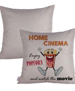 Alternative view of Queenie® - 2 Pcs Movie & Music Theme Decorative Pillow Cases Throw Cushion Covers 45 cm x 45 cm 18 x 18 Inch (Home Cinema B) Home Cinema B