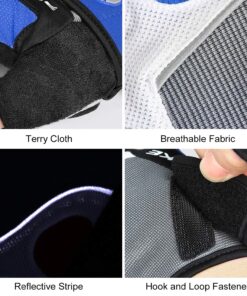 INBIKE Cycling Gloves for Men and Women with 5MM Shock-Absorbing Gel Pad, Anti-Slip Half-Finger Bike Gloves for MTB Biking Bicycle and Riding Blue XX-Large 18 91ZOp6hLBL