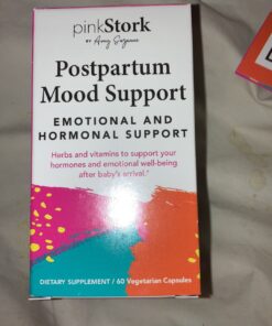 Pink Stork Postpartum Mood Support - Postnatal Hormone Balance for Women - Stress and Cognitive Support for New Moms with Ashwagandha, Chamomile, DHA, Vitamin D, & B12-60 Capsules 21 91ZPtU3asGL