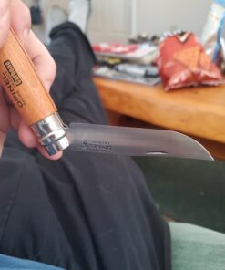 Opinel No.08 Carbon Steel Folding Pocket Knife with Beechwood Handle, Brown (2540089) No. 8 57 91ZSYT8vX5L