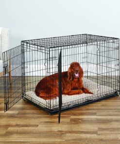 Alternative view of New World Pet Products Newly Enhanced Double Door Dog Crate, Includes Leak-Proof Pan, Floor Protecting Feet, & New Patented Features 42.0"L x 28.0"W x 31.0"H