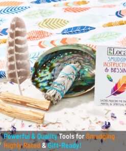 Alternative view of Smudge Kit - White Sage, Palo Santo, Abalone Shell, Smudging Feather, for Healing, Purifying, Meditating & Incense (Essentials)