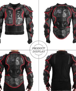 OHMOTOR Motorcycle Body Protective Jacket Armor Men, Motocross Riding Protective Gear,ATV Dirt Bike Chest Spine Protector X-Large-3X-Large Black-red 11 91ZoeaxB6AL 1