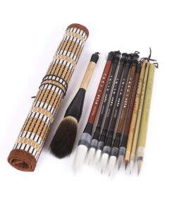 Corciosy Chinese Calligraphy Brush Set -Premium Watercolor Brushes for Kanji, Japanese Sumi, Painting, Drawing, Art Supplies with Roll-up Bamboo Brush Holder 10 Piece/Set 10pcs 29 91Zp7oEhWtL