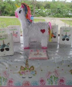 Unicorn Themed Party Supplies Set,Unicorn Cake Plates,Cups,Napkins,Tablecloth,Straws&Decoration,Paper Disposable Tableware Set for Girls Children Birthday Party or First,Baby Shower, Serves 16 Guests 34 91a2tNikJL
