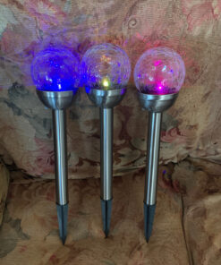 GIGALUMI Solar Lights Outdoor, Christmas Cracked Glass Ball Solar Garden Lights, Color Changing Lights Outdoor,Garden LED Lights for Path, Patio, Yard, 3 Pack Solar Garden Lights Outdoor Pathway 65 91a3GOi9byL
