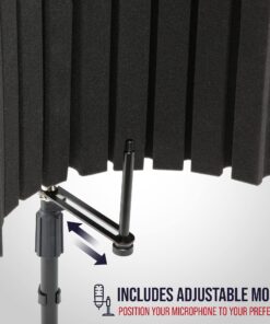LyxPro VRI-30 Sound Absorbing and Vocal Booth Recording Microphone Isolation Shield Panel for Home Office and Studio Portable & Foldable Stand Mount Adjustable 24 91a5rkXZbS