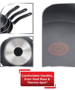 T-fal Specialty Nonstick Fry Pan Set 3 Piece, 8, 9.5, 11 Inch Oven Safe 350F Cookware, Pots and Pans, Dishwasher Safe Black 3-Piece 28 91aARTcq1aL