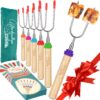 CARPATHEN Marshmallow Roasting Sticks - Set of 6 Rotating Smores Sticks - Extra Long Telescoping Marshmallow Sticks for Fire Pit, Campfire & Bonfire - Camping Accessories & Kids Gifts for Christmas 6 Pack 7 91aBZo66nlL