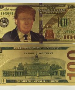 Authentic $100 President Donald Trump Authentic 24kt Gold Plated Commemorative Bank Note Collectors Item by Aizics Mint 21 91aC43waqL