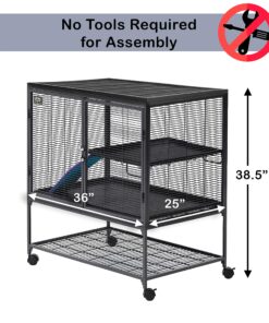 Alternative view of MidWest Homes for Pets Deluxe Critter Nation Single Unit Small Animal Cage (Model 161) Includes 1 Leak-Proof Pans, 1 Shelf, 1 Ramps w/ Ramp Cover & 4 locking Wheel Casters, Measures 36"L x 25"W x 38.5"H Inches, Ideal for Dagus, Rats, Ferrets, Sugar Gli...